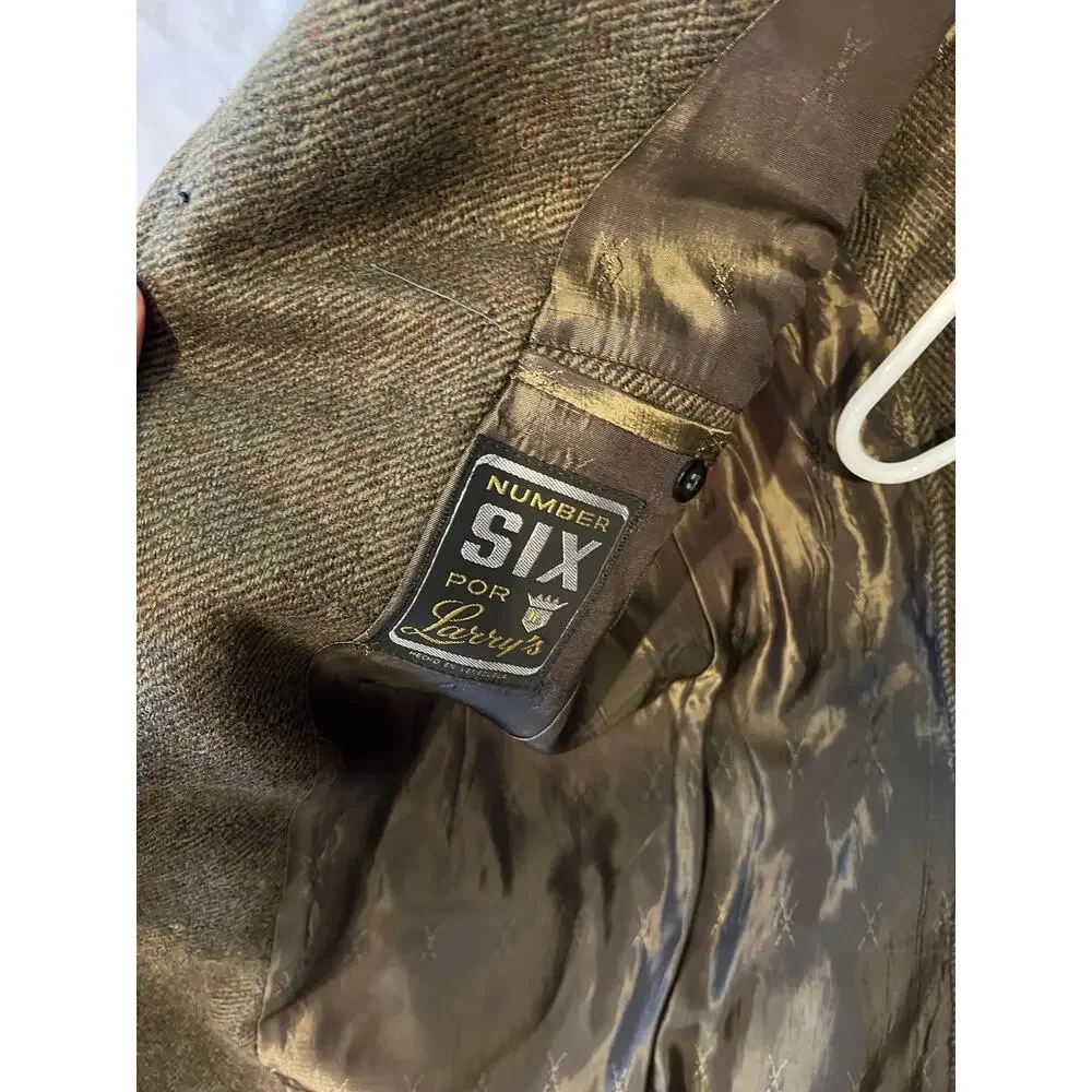 Number Six Por Larrys Brown Tweed Jacket